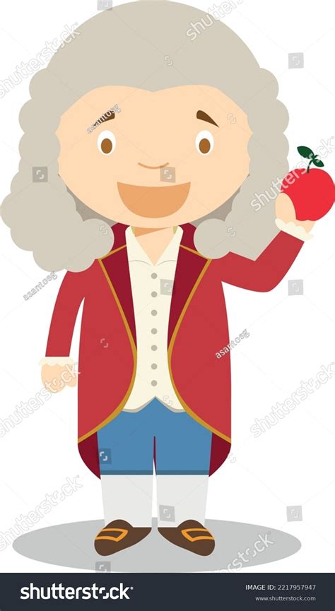 Isaac Newton Cartoon Character Vector Illustration Stock Vector ...