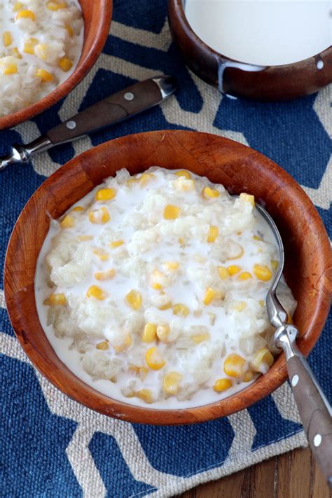 Ginataang Mais (Coconut Milk Rice Pudding with Corn) - Foxy Folksy