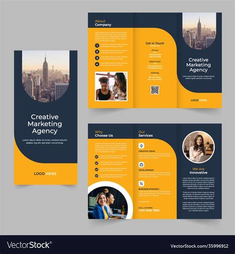 Professional business tri-fold brochure design. Download a free preview or high-quali ...