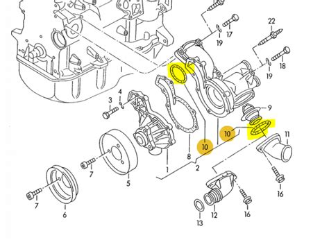 Water pump seal kit (2 o-rings) VW Golf MK1 MK2 MK3 1.5 1.6 1.8 1.8 16v ...