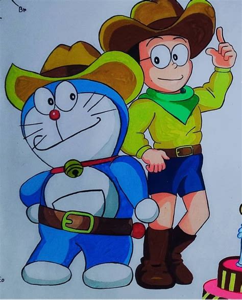 Doraemon And Nobita Drawing | Colorful art projects, Drawings, Colorful art