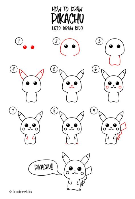 Pikachu Drawing Step By Step For Beginners at Drawing Tutorials