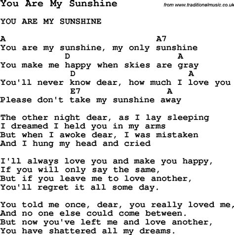 You Are My Sunshine Chords | Ukelele songs, Guitar chords for songs ...