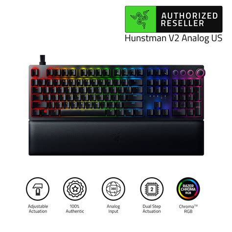 Razer Huntsman V2 Analog Gaming Keyboard Analog Optical Switches Chroma RGB Magnetic Plush Wrist ...