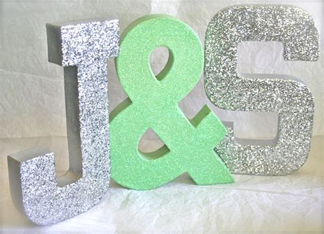 Glitter Glittered LETTERS Wedding Decor and Home Decor Self | Etsy