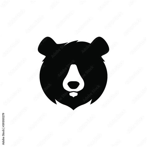 Simple bear head logo in silhouette vector Stock Vector | Adobe Stock