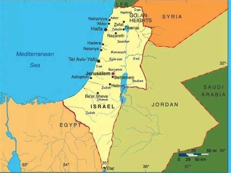 Map of Middle East – Tourists in Israel