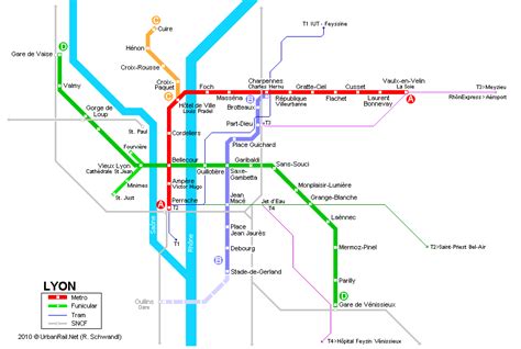 Metro kaart van Lyon | Gedetailleerde plattegrond van de metro ...