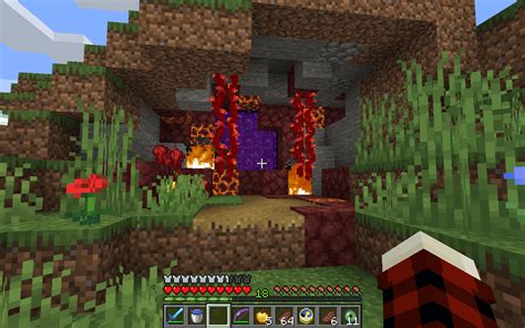 My survival nether portal : Minecraft