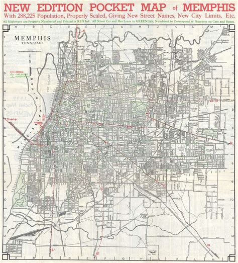 1939 Memphis Chamber of Commerce City Map or Plan of Memphis, Tennessee ...