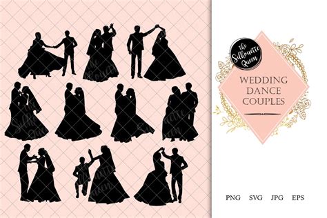 Wedding Dance Silhouette | Pre-Designed Illustrator Graphics ~ Creative Market