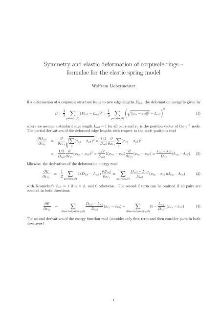 Hessian matrix of the deformation energies - a short description.