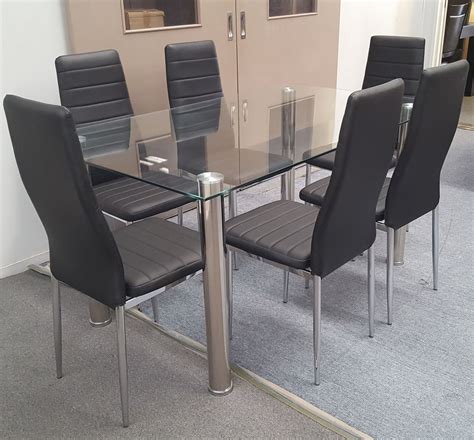 Furniture Place NZ: Melody Dining Table Clear Tempered Glass 1500mmX900mm