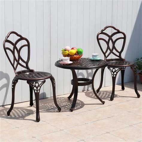 Buy Mosaic Art Metal Garden Set Outdoor Furniture Rose Beautiful Garden Yard Patio 3-piece Cast ...