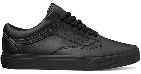 Vans Old Skool In Black Mono Tumble Dry Leather for Men | Lyst UK