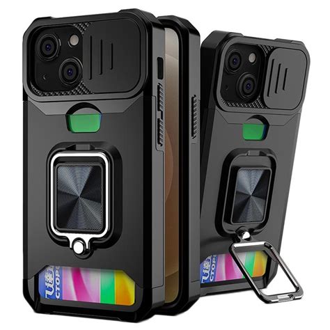 Multifunctional 4-in-1 iPhone 13 Mini Hybrid Case - Black