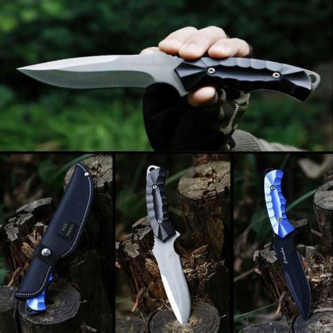 OUTDOORS Tactical Knives Army Fixed Knives Hunting straight Knife Camping Survival Knife High ...