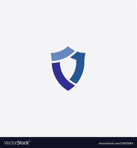 Security shield icon blue logo Royalty Free Vector Image