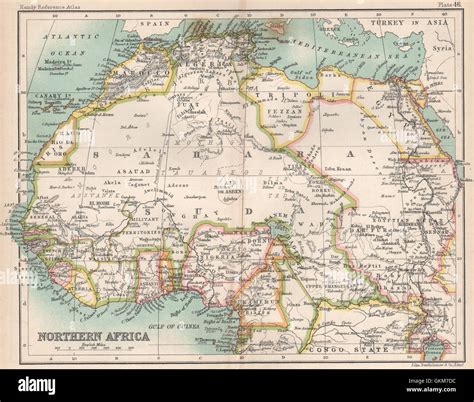 Northern Africa. French West Africa. Ashanti Rio de Oro &c, 1904 antique map Stock Photo - Alamy