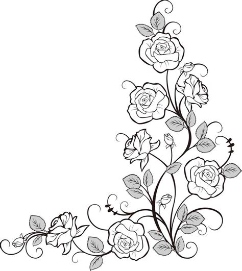 Rose Border Drawing at GetDrawings | Free download