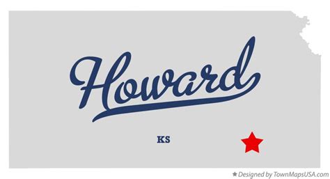 Map of Howard, Elk County, KS, Kansas