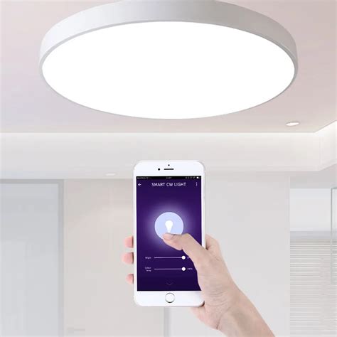 Smart LED Ceiling Light Voice Remote Control Lighting Fixture Modern Lamp Surface Mount Support ...