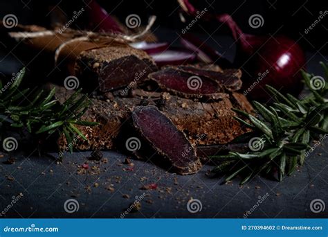 Salty, Flavorful Homemade Basturma with Aromatic Spices and Herbs Stock Photo - Image of pepper ...