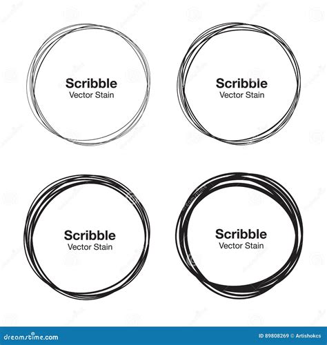 Set of Vector Hand Drawn Circles Using Sketch Drawing Scribble Circle ...