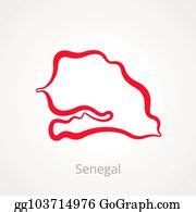 340 Senegal Outline Map Clip Art | Royalty Free - GoGraph