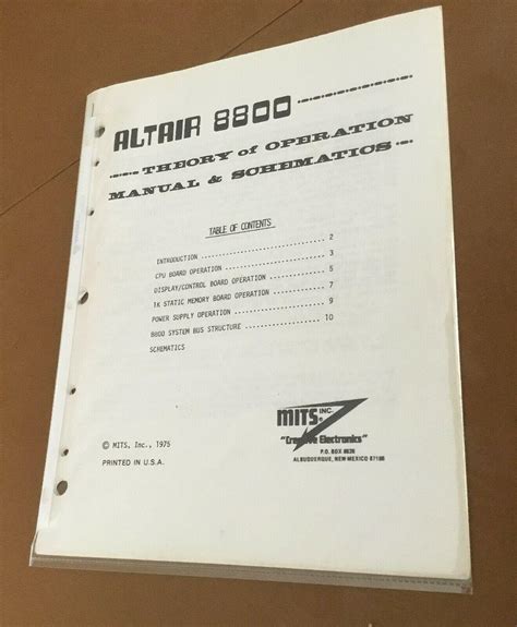 Vintage Altair 8800 manual & schematics | #3782232608