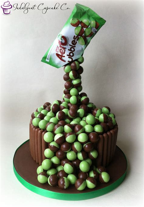 Mint Aero Bubbles Gravity Cake