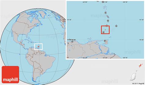 Gray Location Map of Carriacou