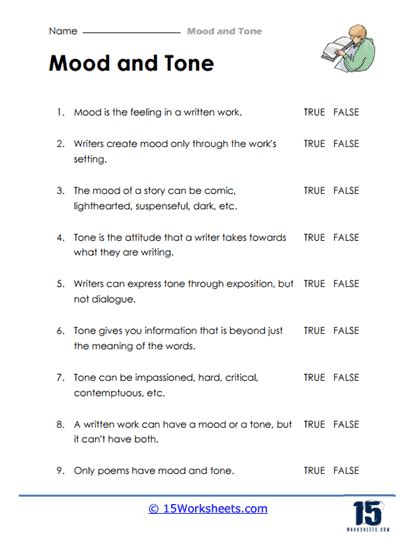 Mood and Tone Worksheets - 15 Worksheets.com