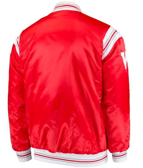 Bomber Red Satin Wisconsin Badgers Jacket - Jackets Expert