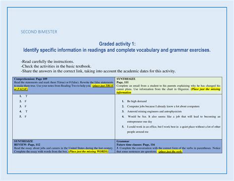 Graded activity 1 Second Bimester - SECOND BIMESTER Graded activity 1 ...