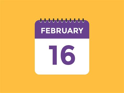 february 16 calendar reminder. 16th february daily calendar icon ...