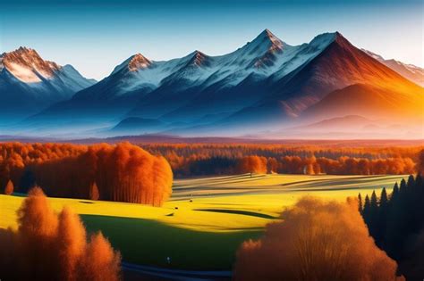 Premium AI Image | Landscape panorama with mountains