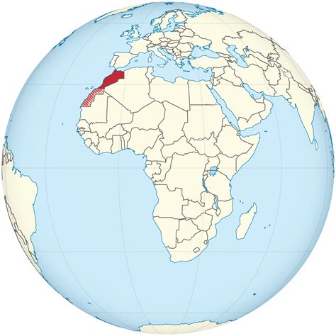 Location of the Morocco in the World Map