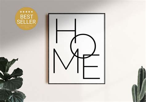 Home Print Home Sign Home Word Printable Black and White - Etsy Australia