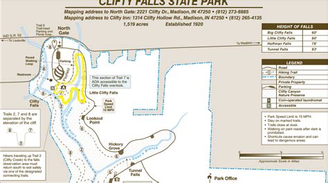 Clifty Falls State Park Map – Map Of California Coast Cities