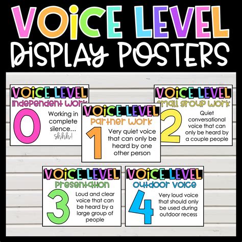 Voice Level Posters | Voice levels, Voice level charts, Reading task cards