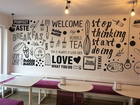 Wall in cafe on Behance | Cafe wall art, Cafe interior design, Cafe wall