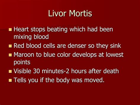 Livor Mortis Definition And Stages