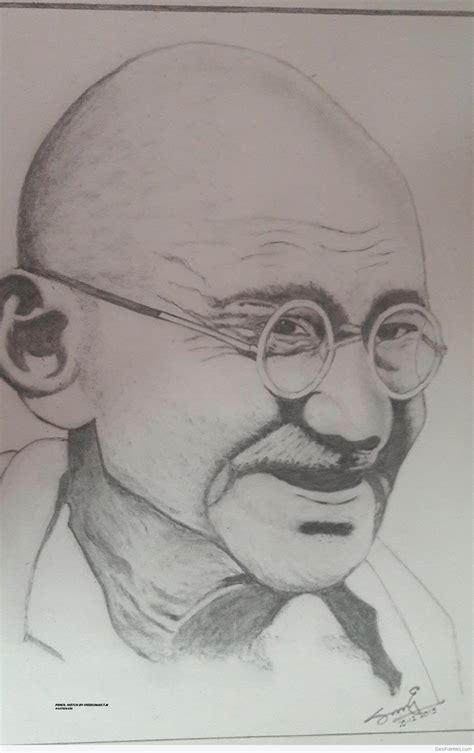 Brilliant Pencil Sketch Of Mahatma Gandhi - Desi Painters