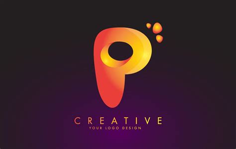 P Letter Logo Design Template with Orange Colors and Dots. 5038484 Vector Art at Vecteezy