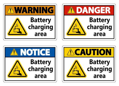 Battery charging area Sign on white background 2515760 Vector Art at ...