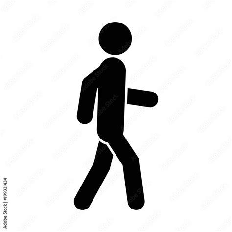 Walking man vector icon. People walk sign illustration. Vector ...