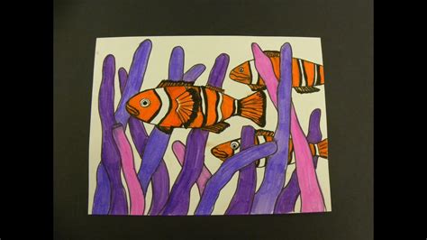 Anemone Clownfish Drawing