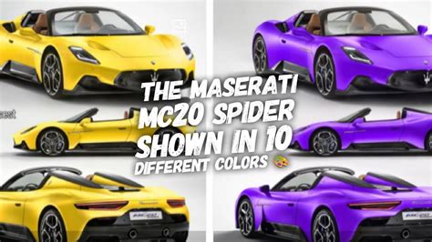 The Maserati MC20 Spider Imagined In 10 Different Colors - YouTube