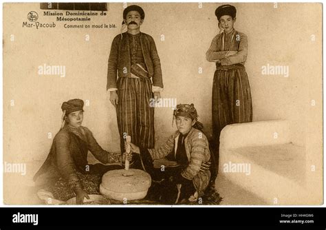 Grinding wheat - Deir Mar Yaqoub Monastery, Qara, Syria Stock Photo - Alamy